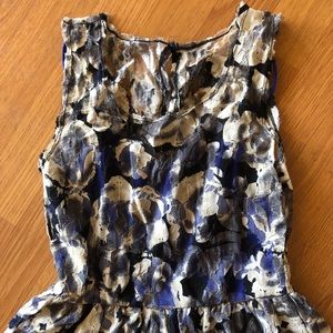 Pins & Needless Blue, Black & Cream Minidress